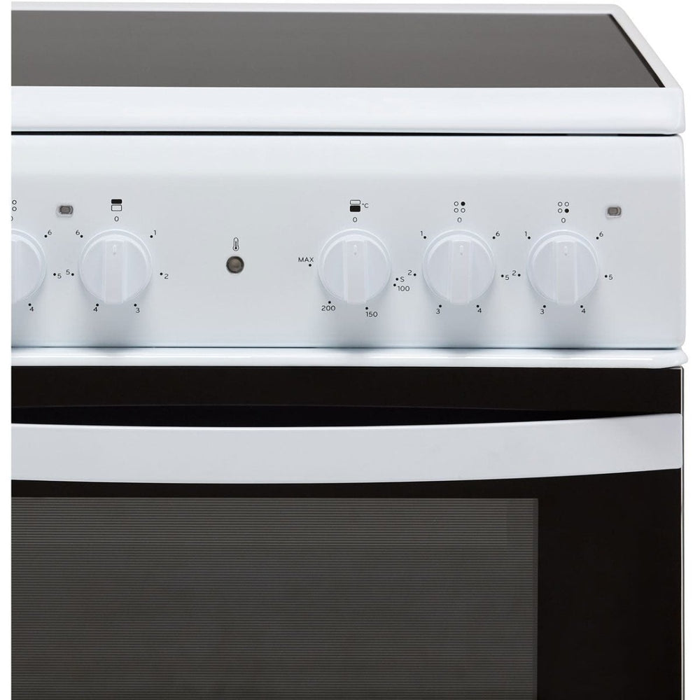 Indesit Cloe ID5V92KMW Twin Cavity Electric Cooker with Ceramic Hob - White - A Rated - Atlantic Electrics - 39478072934623 