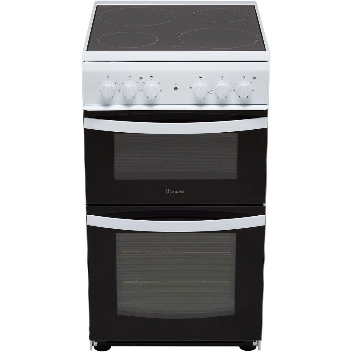 Indesit Cloe ID5V92KMW Twin Cavity Electric Cooker with Ceramic Hob - White - A Rated | Atlantic Electrics