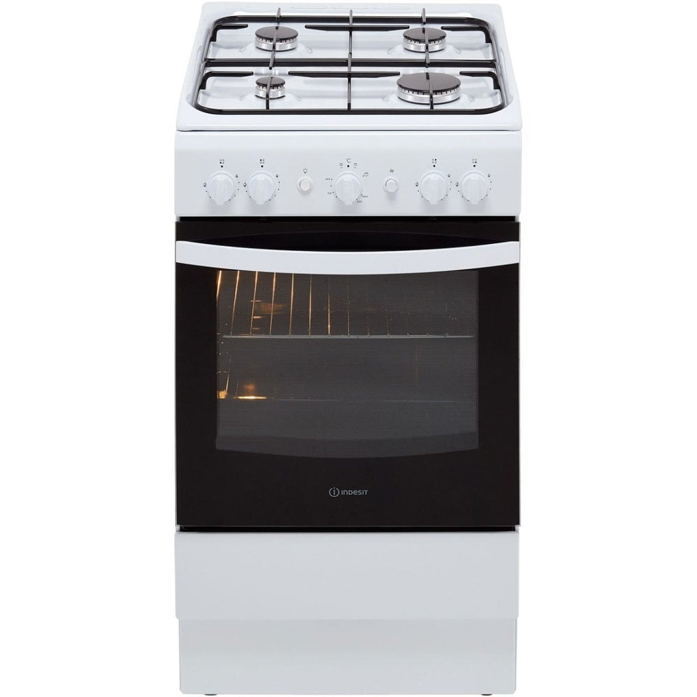 Indesit Cloe IS5G1KMW 50cm Gas Cooker - White - A Rated - Atlantic Electrics - 39478074114271 
