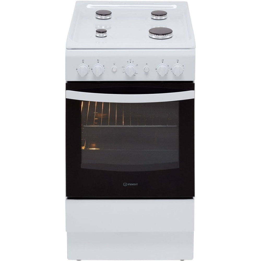 Indesit Cloe IS5G1KMW 50cm Gas Cooker - White - A Rated - Atlantic Electrics - 39478074081503 