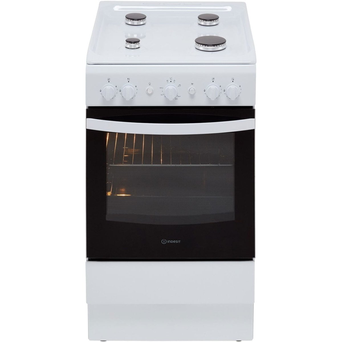 Indesit Cloe IS5G1KMW 50cm Gas Cooker - White - A Rated | Atlantic Electrics