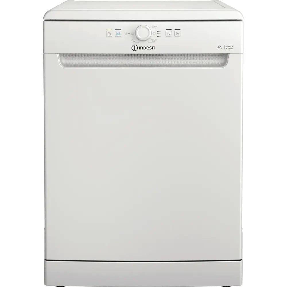 Indesit D2FHK26 Freestanding Standard Dishwasher, 14 Place Settings, 60cm Wide - White - Atlantic Electrics - 40157513187551 