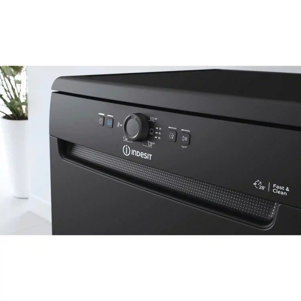 Indesit D2FHK26BUK 14 Place Settings Freestanding Dishwasher - Black | Atlantic Electrics - 40456511619295 