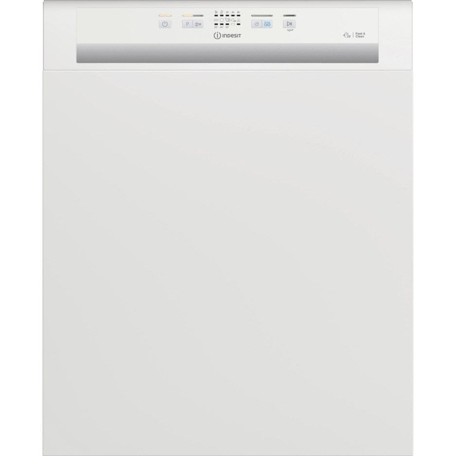 Indesit DBE2B19UK Semi Integrated Standard Dishwasher - White Control Panel with Fixed Door Fixing Kit - Atlantic Electrics - 39478072672479 