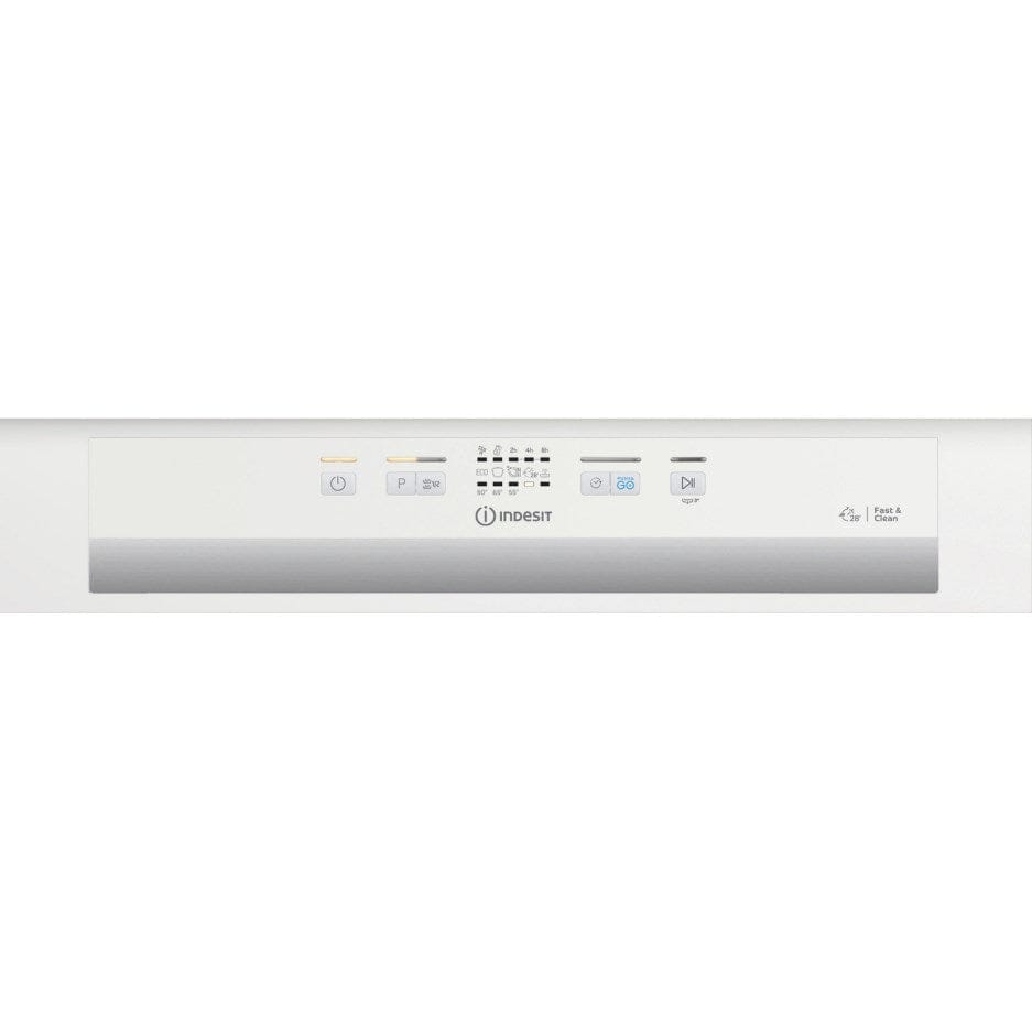 Indesit DBE2B19UK Semi Integrated Standard Dishwasher - White Control Panel with Fixed Door Fixing Kit - Atlantic Electrics - 39478072606943 
