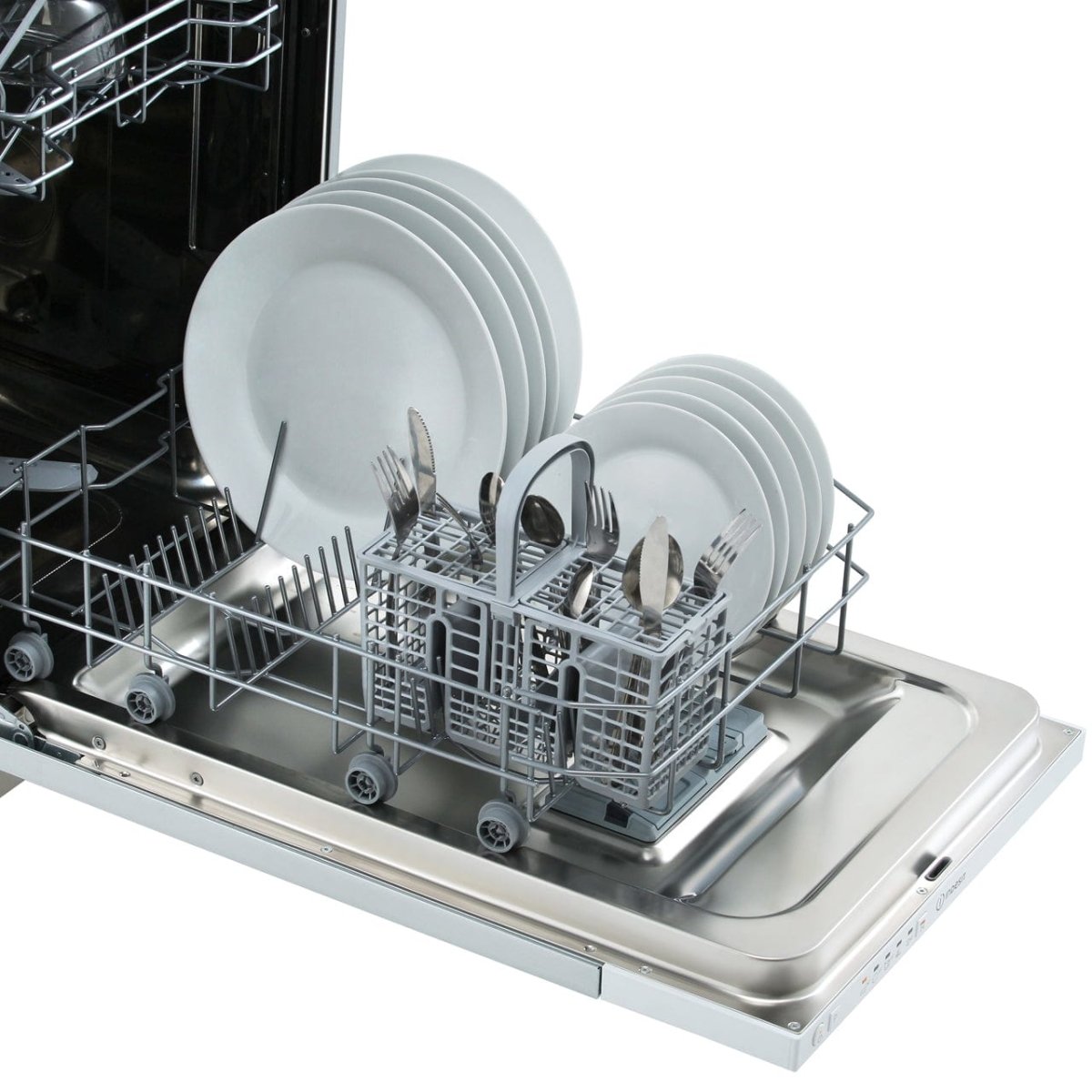 INDESIT DSIE2B10 10 Place Slimline Fully Integrated Dishwasher with Quick Wash - White - Atlantic Electrics