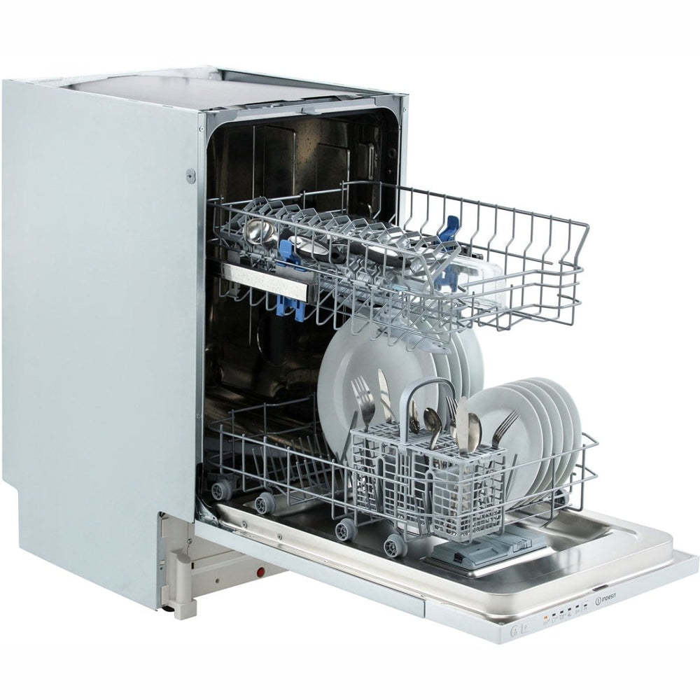 INDESIT DSIE2B10 10 Place Slimline Fully Integrated Dishwasher with Quick Wash - White - Atlantic Electrics - 39478076965087 