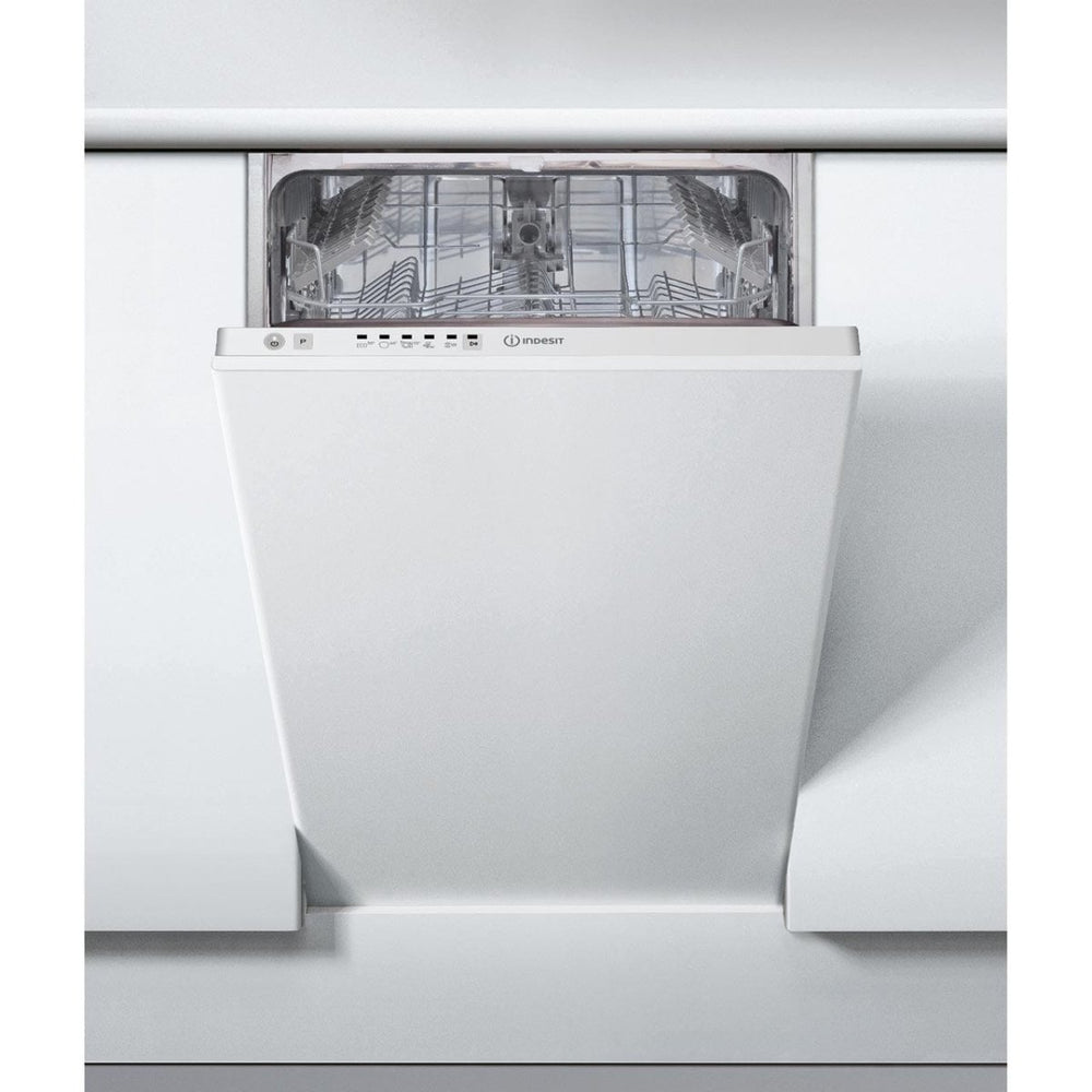 INDESIT DSIE2B10 10 Place Slimline Fully Integrated Dishwasher with Quick Wash - White - Atlantic Electrics - 39478076637407 