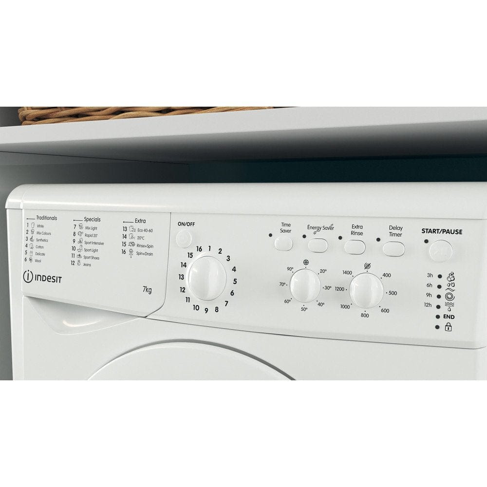 Indesit Eco Time IWC81283WUKN 8Kg Washing Machine with 1200 rpm - White | Atlantic Electrics