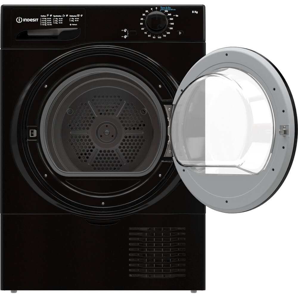 Indesit I2D81BUK 8Kg Freestanding Condenser Tumble Dryer Black | Atlantic Electrics