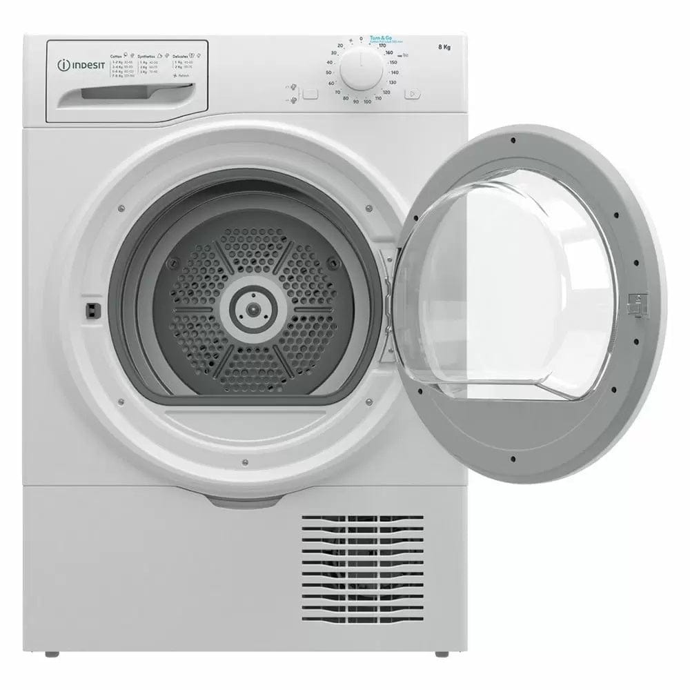 Indesit I2D81WUK 8Kg Freestanding Condenser Tumble Dryer - White - Atlantic Electrics - 39478078537951 