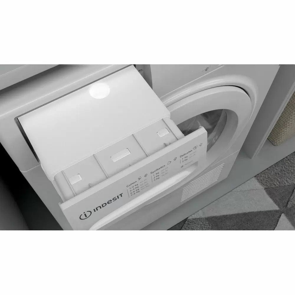 Indesit I2D81WUK 8Kg Freestanding Condenser Tumble Dryer - White - Atlantic Electrics - 39478078636255 