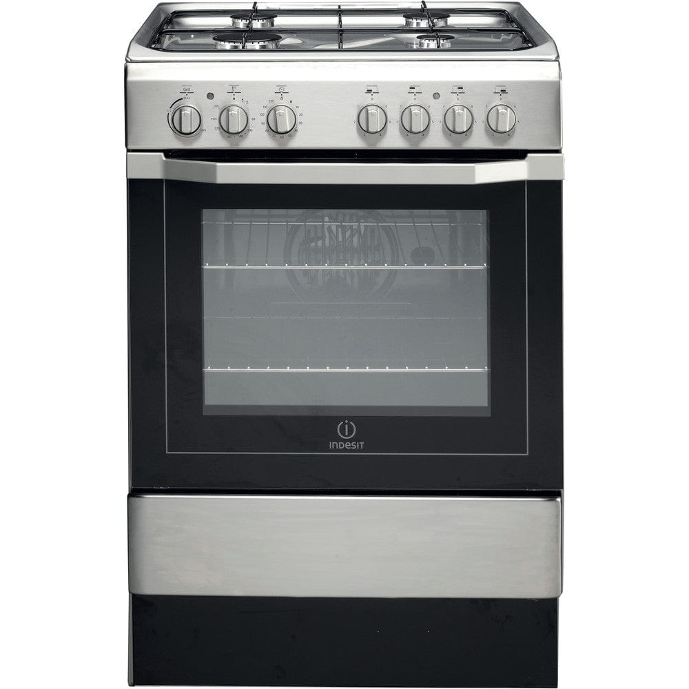 Indesit I6G52X 60cm Single Oven Dual Fuel Cooker - Stainless Steel - Atlantic Electrics - 39478079684831 