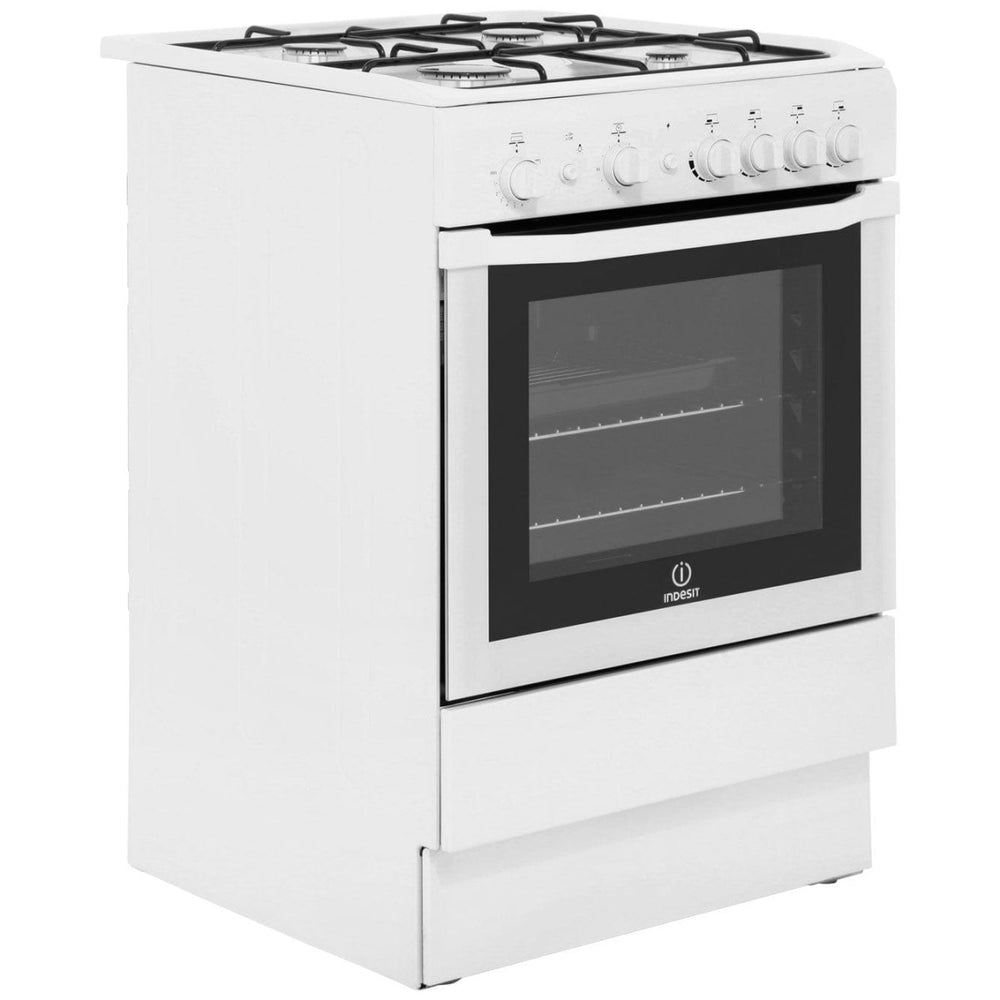 INDESIT I6GG1W 60cm Gas Cooker with Single Oven - White - Atlantic Electrics - 39478081716447 