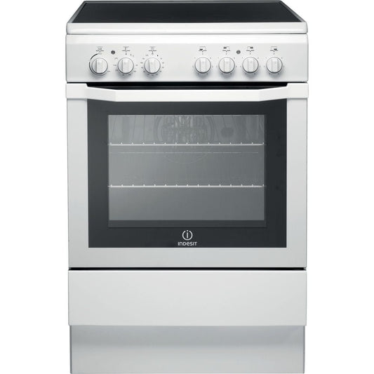 INDESIT I6VV2AW 60cm Single Oven Electric Cooker with Ceramic Hob 59 litre - White | Atlantic Electrics