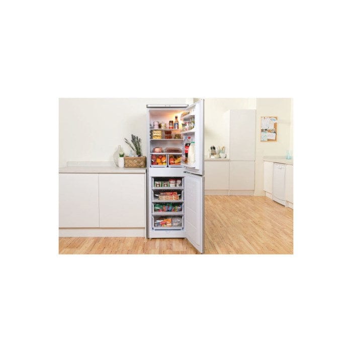 Indesit IBD5517S 234 Litre Freestanding Fridge Freezer 50-50 Split A+ Energy Rating 54.5cm Wide - Silver - Atlantic Electrics - 39478082371807 