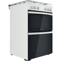 Thumbnail Indesit ID67G0MCWUK 60cm Gas Cooker in White Double Oven Gas Hob - 39478084665567