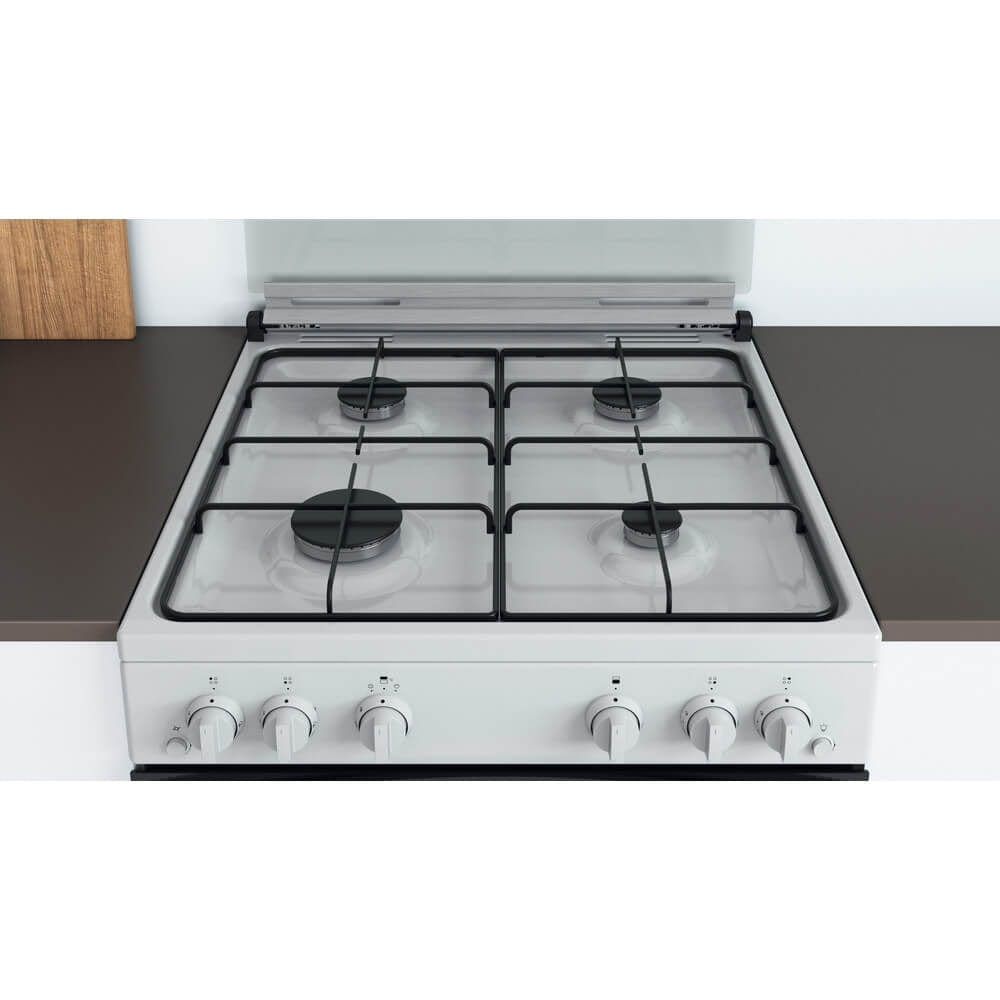 Indesit ID67G0MCWUK 60cm Gas Cooker in White Double Oven Gas Hob - Atlantic Electrics - 39478084534495 