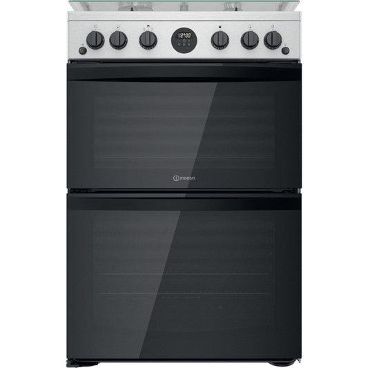 Indesit ID67G0MCXUK 60Cm Gas Cooker With Double Oven Inox | Atlantic Electrics