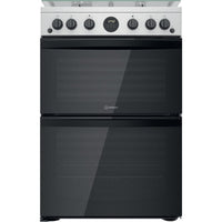 Thumbnail Indesit ID67G0MCXUK 60Cm Gas Cooker With Double Oven Inox - 39478084337887