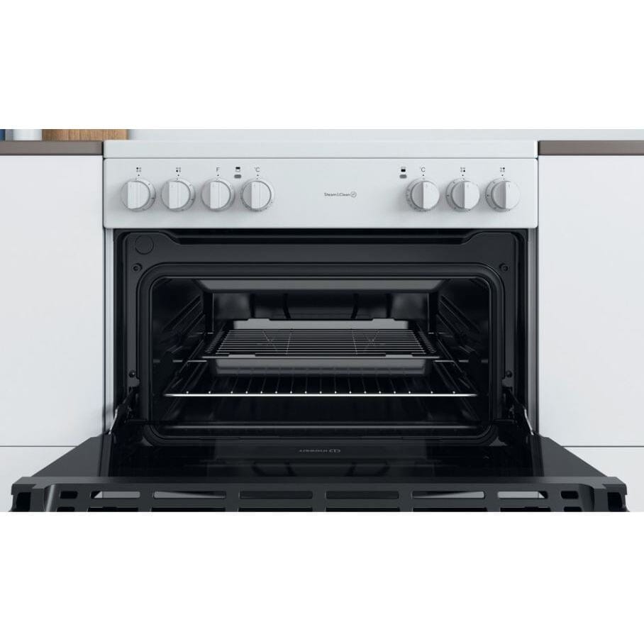 Indesit ID67V9KMWUK 60cm Electric Cooker in White Double Oven Ceramic Hob - Atlantic Electrics - 39478086205663 