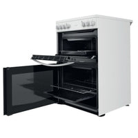 Thumbnail Indesit ID67V9KMWUK 60cm Electric Cooker in White Double Oven Ceramic Hob - 39478086336735
