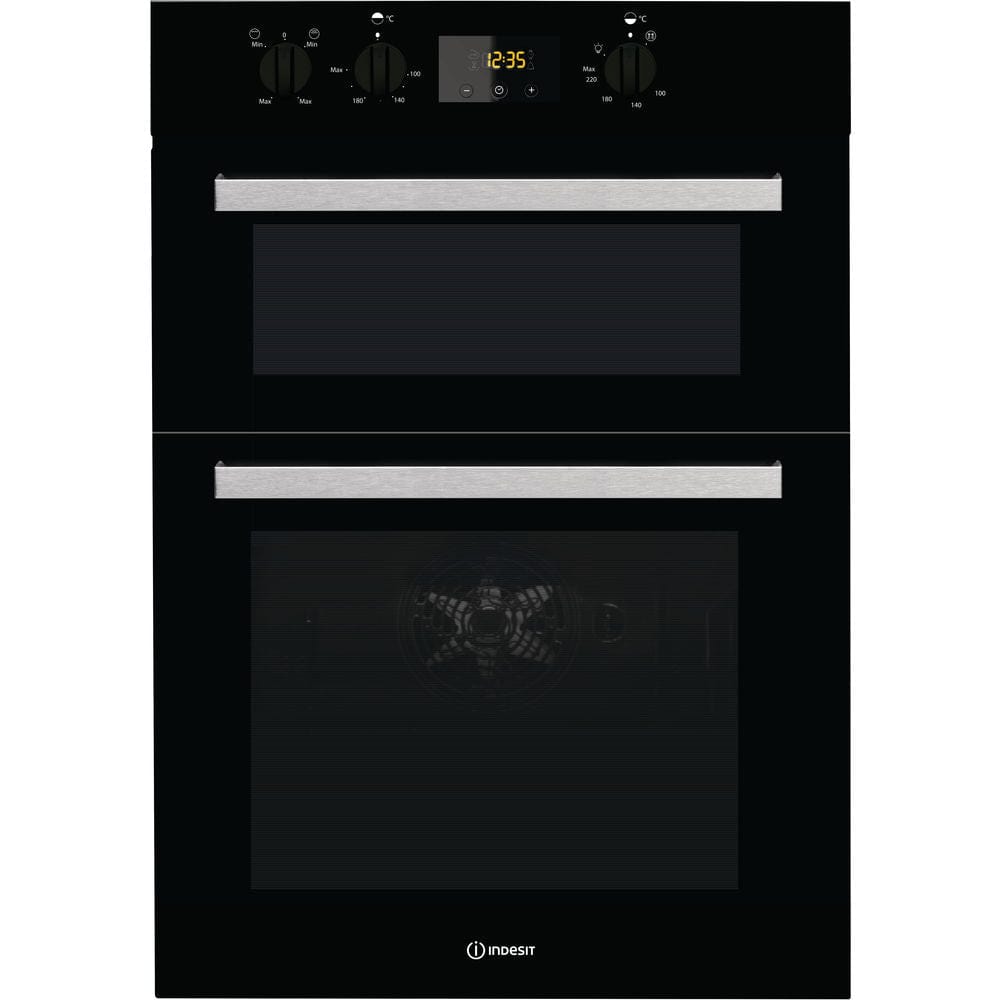 Indesit IDD6340BL Aria Electric Built In Double Oven - Black - Atlantic Electrics - 39478085779679 