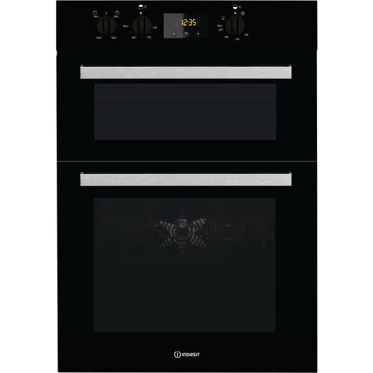 Indesit IDD6340BL Aria Electric Built In Double Oven - Black | Atlantic Electrics