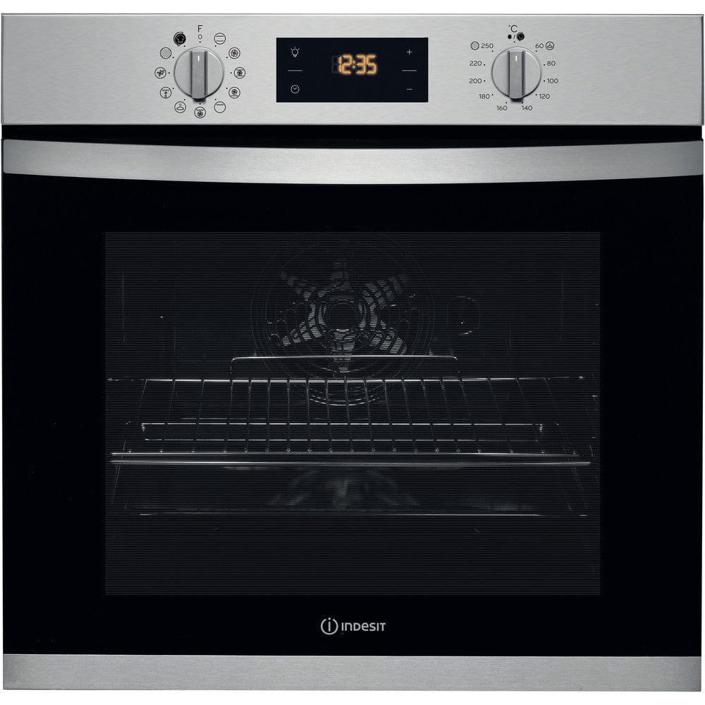 Indesit IFW3841PIX Multifunction Electric Built-in Single Oven With Pyrolytic Cleaning - Stainless Steel | Atlantic Electrics - 39478088827103 