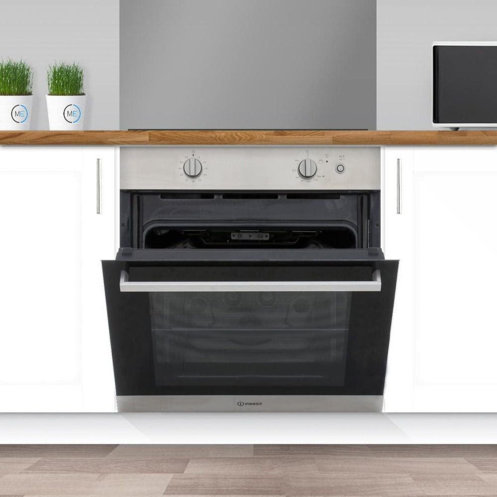 Indesit IGW620IXUK 66 Litre Gas Built-in Single Oven - Stainless Steel | Atlantic Electrics - 39478090399967 