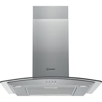 Thumbnail INDESIT IHGC65LMX 60cm Cooker Hood With Curved Glass Canopy - 39478086074591