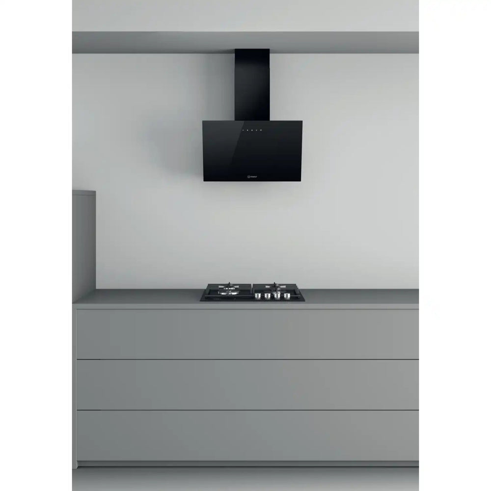 Indesit IHVP62FLTK 60cm Chimney Cooker Hood - Black | Atlantic Electrics - 40456512209119 