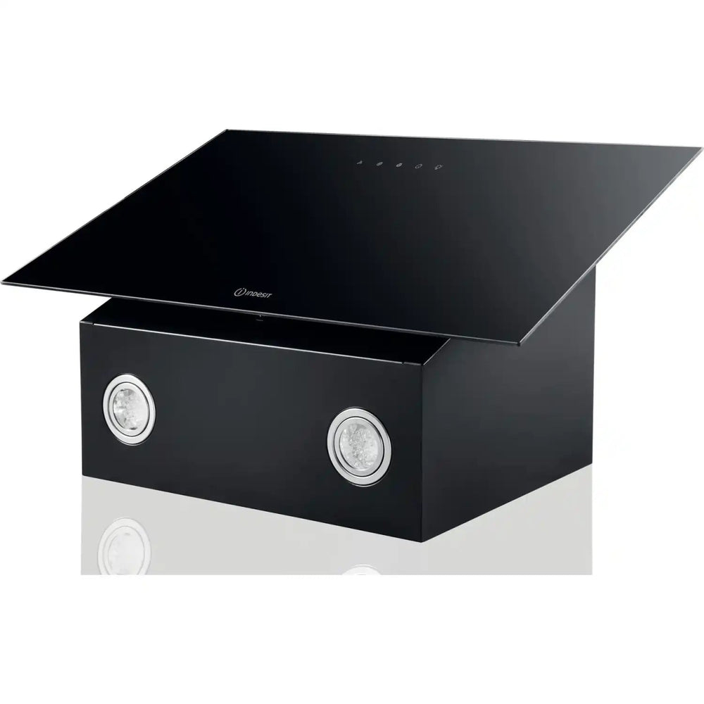 Indesit IHVP62FLTK 60cm Chimney Cooker Hood - Black | Atlantic Electrics - 40456512176351 