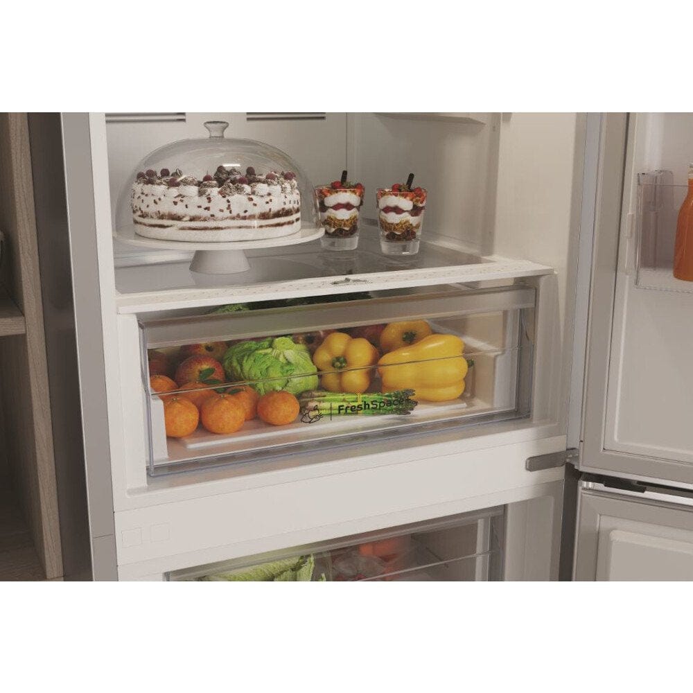 Indesit INFC850TI1S1 50-50 Frost Free 60cm Fridge Freezer 322 litre capacity - Silver | Atlantic Electrics