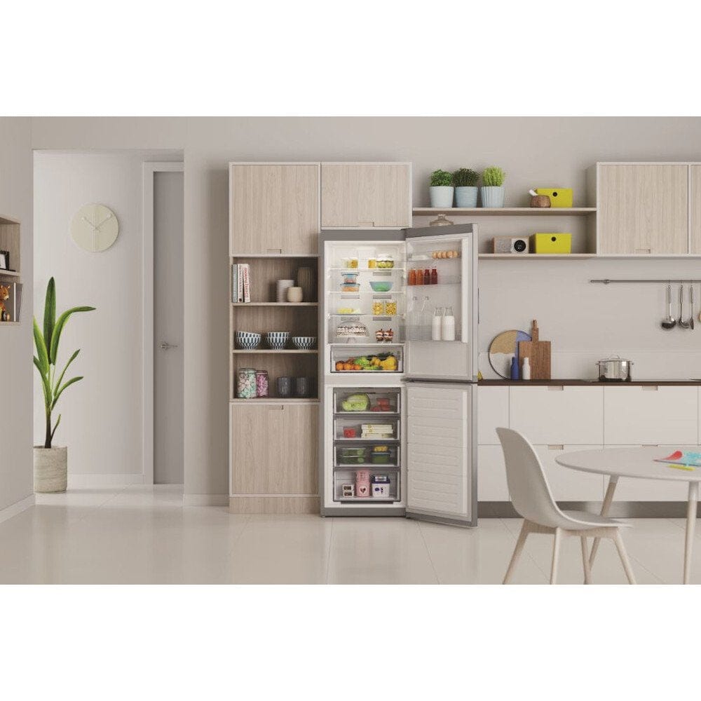 Indesit INFC850TI1S1 50-50 Frost Free 60cm Fridge Freezer 322 litre capacity - Silver | Atlantic Electrics - 39478099476703 
