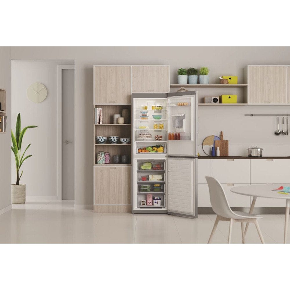 Indesit INFC850TI1SAQUA1 50-50 Frost Free Fridge Freezer - Silver | Atlantic Electrics - 39478101508319 