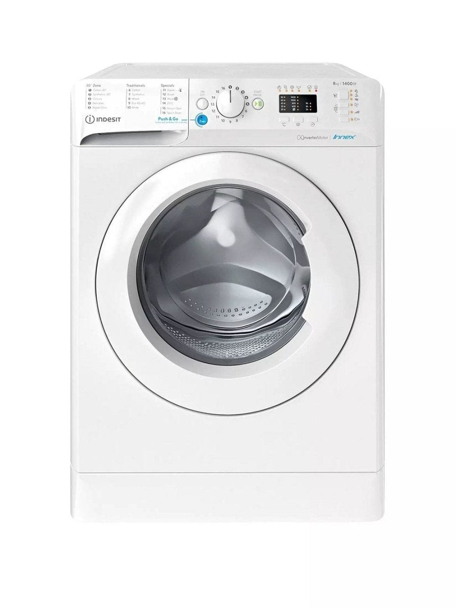 Indesit Innex BWA81485XWUKN 8Kg Washing Machine with 1400 rpm - White - Atlantic Electrics - 39478098198751 
