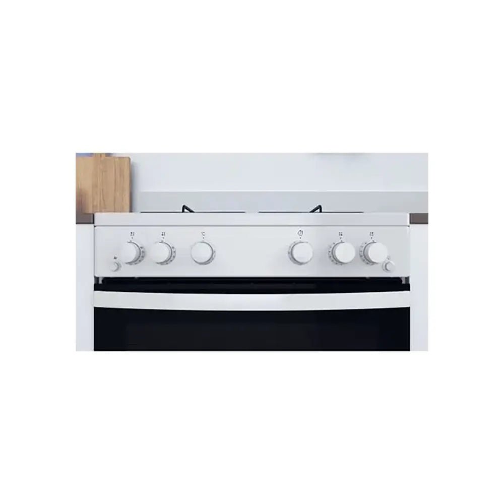 Indesit IS67G1PMW 71 Litre Freestanding Gas Cooker, 4 Gas Burners, 60cm Wide - White - Atlantic Electrics - 40157515546847 
