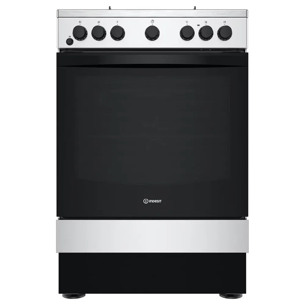 Indesit IS67G5PHX 60cm, 69 Litre Single Electric Cooker with Gas Hob Inox - Atlantic Electrics