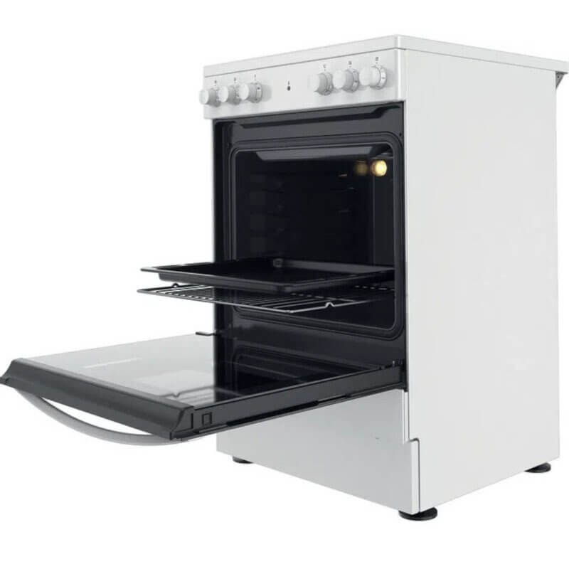 Indesit IS67V5KHW 60cm Electric Cooker with Ceramic Hob - White - Atlantic Electrics - 39779673997535 