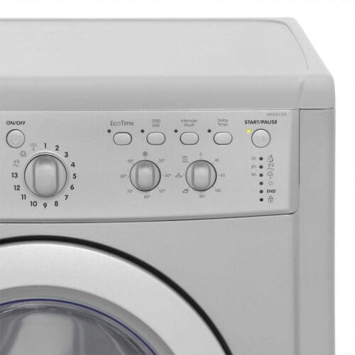 Indesit IWDC6125S EcoTime 6kg Wash 5kg Dry 1200rpm Freestanding Washer Dryer - Silver - Atlantic Electrics - 39478101475551 