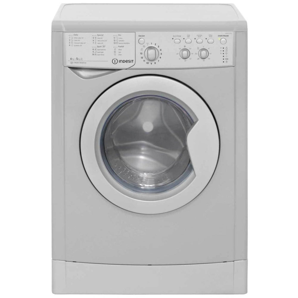 Indesit IWDC65125SUKN 6Kg / 5Kg Washer Dryer with 1200 rpm - Silver | Atlantic Electrics - 39478101311711 