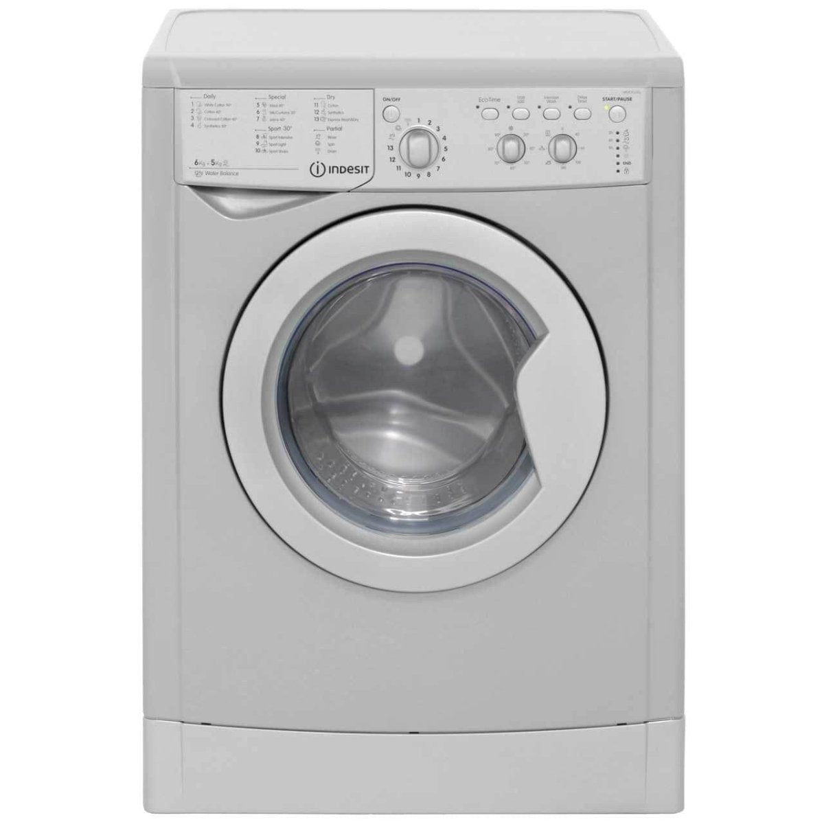 Indesit IWDC65125SUKN 6Kg / 5Kg Washer Dryer with 1200 rpm - Silver | Atlantic Electrics