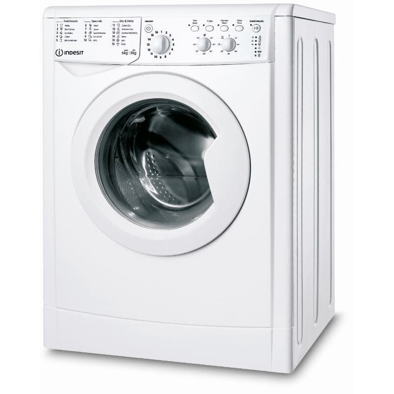 Indesit IWDC65125UKN 6kg-5kg 1200 Spin Washer Dryer White - B Energy Rated - Atlantic Electrics - 39478101049567 