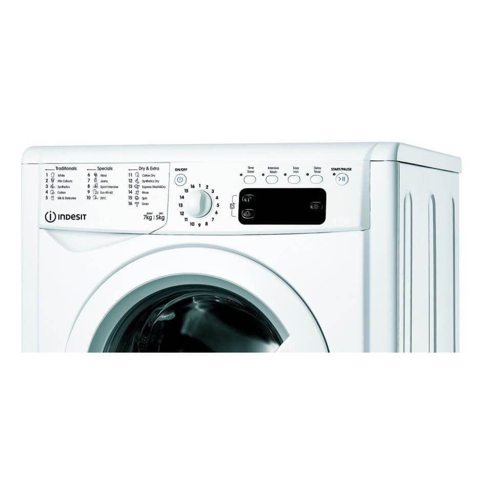 Indesit IWDD75125UKN 7kg-5kg Wash Dry 1200rpm Freestanding Washer Dryer - White - Atlantic Electrics - 39478100361439 