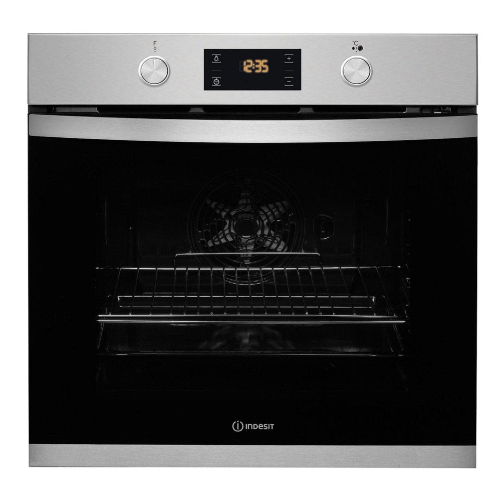 Indesit KFW3841JHIXUK Single Built In Electric Oven Stainless Steel - Atlantic Electrics - 39478104391903 