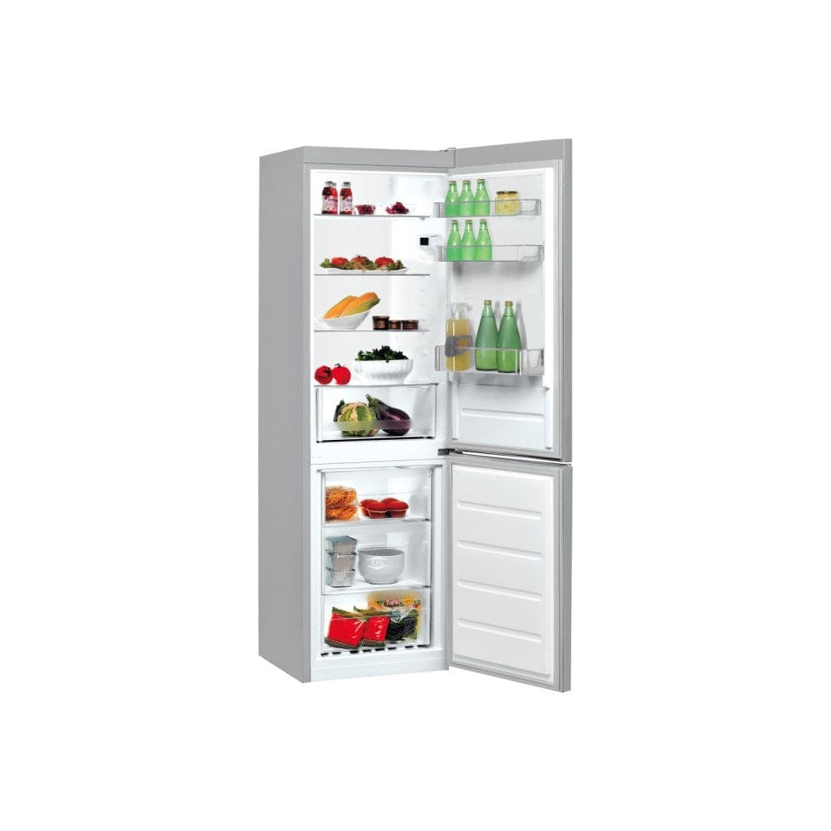 Indesit LI8S1ES 60cm Fridge freezer with Low Frost technology 70 30 split 272L over 15 shopping bags in Silver | Atlantic Electrics