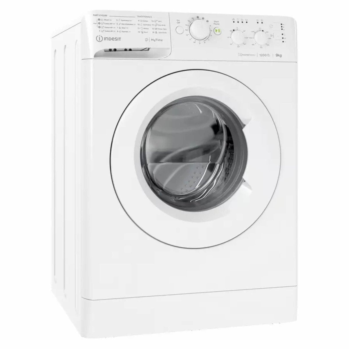 Indesit MTWC91284WUK 9kg 1200rpm Spin Freestanding Washing Machine White - Atlantic Electrics