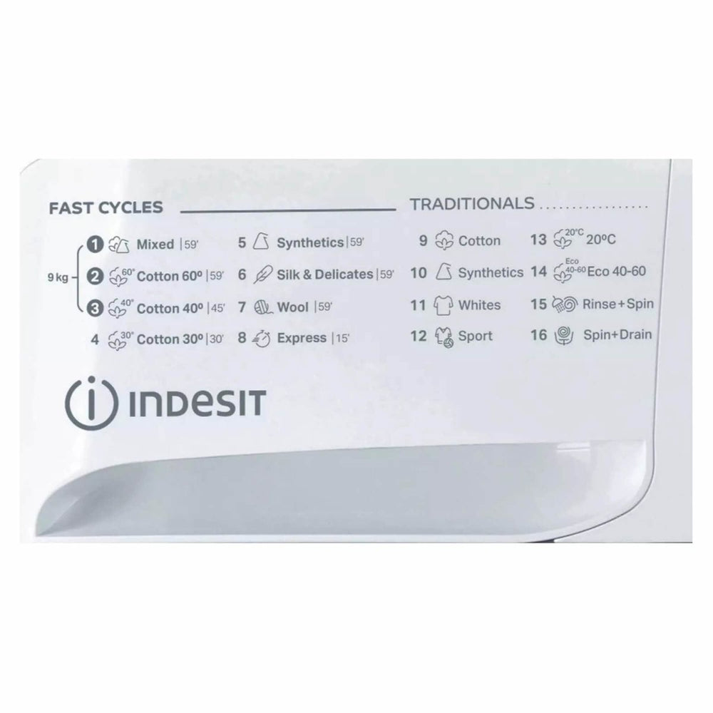 Indesit MTWC91284WUK 9kg 1200rpm Spin Freestanding Washing Machine White | Atlantic Electrics - 39478103933151 