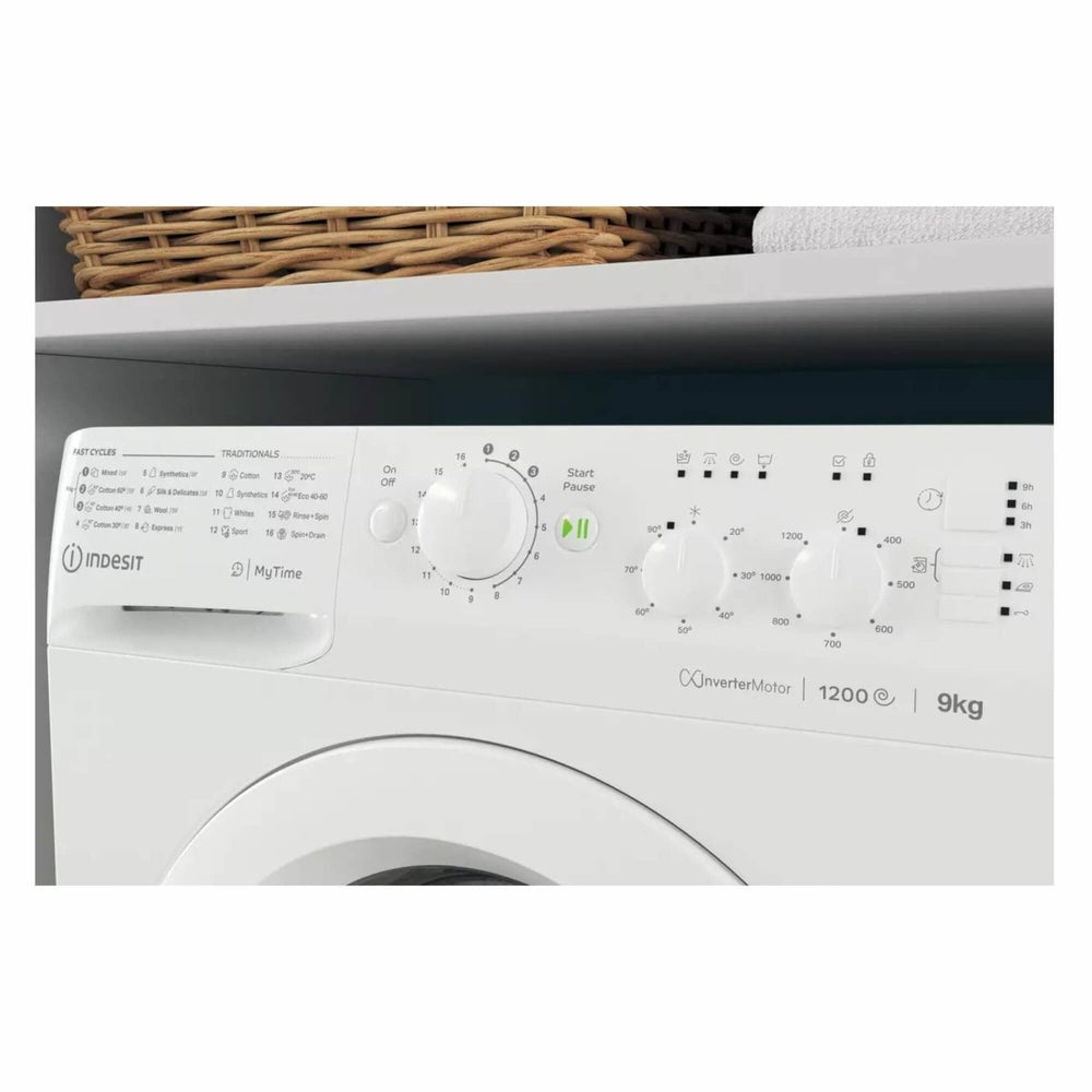 Indesit MTWC91284WUK 9kg 1200rpm Spin Freestanding Washing Machine White - Atlantic Electrics - 39478103867615 
